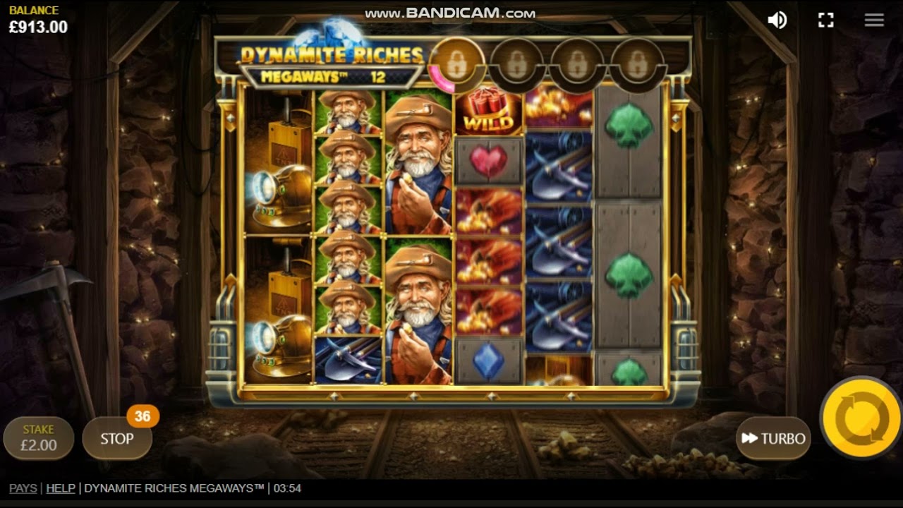 test your luck on dynamite riches megaways at Royal Spins